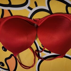 Strapless Padded Red Bra - Women's Intimates